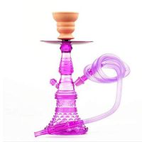 Portable Shisha Hookah Set, 1 Hose 11.7 Inches Height Color Acrylic Hookah for Home, Trave,Purple