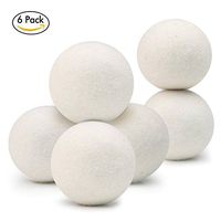 Laundry Wool Dryer Balls- Pack of 6,XL by Klickpick Home 100% Hand Made Organic Natural Fabric Softener,Unscented, Reduce Wrinkles, Shorten Drying Time, Anti Static Felted Wool Clothes Dryer Balls