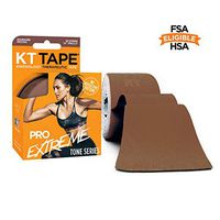 KT Tape Pro Extreme Therapeutic Elastic Kinesiology Sports Tape, 20 Pre Cut 10 inch Strips, 100% Synthetic Water Resistant Breathable, Pro & Olympic Choice, Marquee Mocha