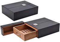 XUEJIN YSYYSH Cigar Humidor Large Capacity Thick Metal Hinge Configuration Humidifier Hygrometer Cigar Storage