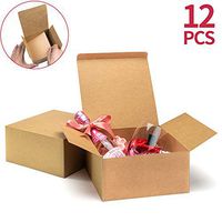ValBox Premium Gift Boxes 12 Pack 8 x 8 x 4" Brown Paper Gift Boxes with Lids for Gifts, Crafting Cupcake Boxes, Easy Assemble Boxes