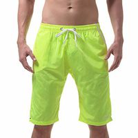 Men's Fashion Shorts, Sports Pants Swim Trunks Quick Dry Beach Surfing Running Swimming Shorts with Pockets Yellow