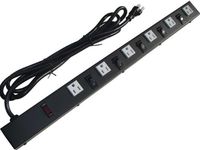 24" 6 Individually Switched Outlet Metal Power Strip