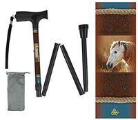 Foldable Walking Cane Soft Grip Collapsible Lightweight Horse Design Travel BFunkyMoblity