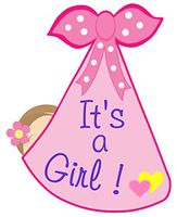 Cute News Its a Girl Stork Door Sign - Welcome Newborn Birth Announcement Hanger