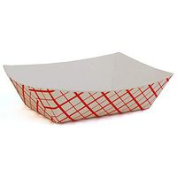 Huhtamaki 35122037 Red Weave .5 Lb Paperboard Food Tray - 1000 / CS