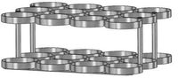 FWF Oxygen Floor Rack Holds 12 (JD 5.50 Style) CYLINDERS Diameter of 5.25" Made is USA