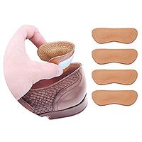 YTJSFH Leather Heel Grips Pads Liner Cushions Inserts for Loose Shoes,Shoe Pads for Shoes Too Big, Improved Shoe Fit and Comfort,2Pair(Brown