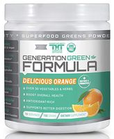 Generation Greens Powder | Organic Superfood Powder with Spirulina, Chlorella, Wheat Grass | 60 Powerful Super Foods, Probiotics, Enzymes | GMO Free (15 Serving, Delicious Orange)