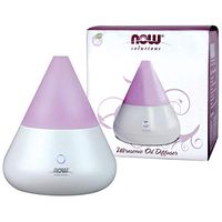 NOW Essential Oils, Ultrasonic Aromatherapy Oil Diffuser, Extremely Quiet, Heat Free and Easy to Clean, Color Changing LED Diffuser