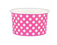 Black Cat Avenue Paper Ice Cream Cups, Polka Dot, Pink, 5 Ounce, 50 Count