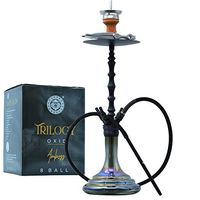 Hookah Set Trilogy Modern Glass Hookah Clay Hookah Bowl Hookah Tongs Coals Screen Silicone Hookah Hose with Aluminum Mouthpipe Stainless Steel Down Stem with Diffuser for Narguile HookahShisha Smoking