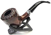 Eclipse Durable Large 6" Etched Wood Finish Tobacco Herb Smoking Pipe Set, PIP661