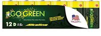 Go Green Power Inc. D Alkaline Battery, 12 Count