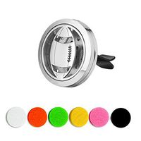 YOYONY Car Air Freshener Aromatherapy Essential Oil Diffuser Vent Clip Fragrance Air Purifier Stainless Steel Magnetic Locket 6 Colorful Felt Refill Pads,Best Gifts for Drivers. (Soccer)