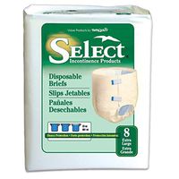 Select Fitted Briefs by Tranquility Size Extra Large (XL) Case/64 (8 bags of 8)