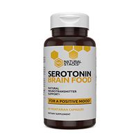 Natural Stacks Serotonin Brain Food Mood Booster 60 ct. - Naturally Promotes Serotonin Production - Formulated for Stress and Anxiety Relief