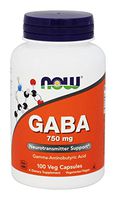 NOW Foods - GABA 750 mg. - 100 Vegetarian Capsules