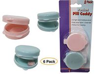 Pocket Pill Case, Caddy Vitamin Small Caddy Container Storage (6 Pack) 1.5 inch x 0.5 inch
