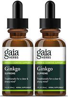 Gaia Herbs Ginkgo Gotu Kola Supreme, 1-Ounce Bottle (Pack of 2)