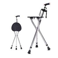 ZSMPY Cane Seat Folding Seat Cane Disabled Elderly/Aluminum Alloy/Height Adjustable/Static Load 200KG