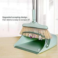ZHONGYI666 Dust Pan and Broom Long Handle Dustpan, Extendable Sweep Set,dust Pan and Broom Combo Artifact Standing Upright Foldable Set,360° Rotatable,Convenient Storage