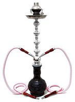2 hose 28" Black Hookah shisha nargila bar hookas nargile glass water Vase pro