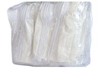 Amatahouse Savepak Classic White Disposable Plastic Cutlery Kit with Fork, Spoon, Napkin 50 pieces (Food-Grade)