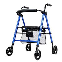 Drive Medical Walker Tote Caddy Pouch Rollator Fold Up and Back Support,Wheels, Padded Seat with Shopping Basket,Blue for Elderly, Seniors, Handicap, Disabled