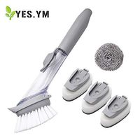 YES.YM Soap Dispensing Dish Brush with 3 Sponges Head Replacement