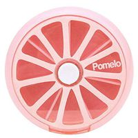 qiguch66 Mini Fruit Rotating Weekly Pill Box, 7 Day Pill Case, Daily Medicine Organizer, Weekly Pill Box Case Splitter Organizer Medicine Container Pink