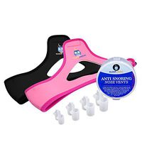 Sleeparific Snoring Solution Set for Men and Women with 2 Anti Snore Chin Straps and 4 Nose Dilator Vents (6 Pieces)