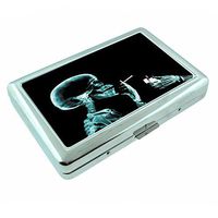 Smoking X-Ray Skeleton Metal Silver Cigarette Case Holder Wallet RFID-blocking