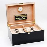 Lxc Cigar Box Humidifier Cedar Wood Constant Humidity Box Cedar Wood Cigar Humid Box Black