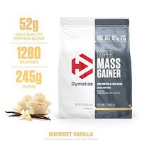 Dymatize Super Mass Gainer Protein Powder, 1280 Calories & 52g Protein, Gain Strength & Size Quickly, 10.7g BCAAs, Mixes Easily, Tastes Delicious, Gourmet Vanilla, 12 lbs