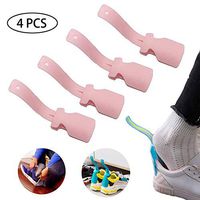 Lazy Shoe Helper,Unisex Portable Sock Slide Easy on Easy Off,One Size Fits for All Shoe (4pcs,Pink)