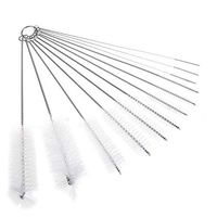 Nylon Tube Brush,9.8 Inch 12 Pieces Pipe Tube Brush Set,for Cleaning Drinking Straws Glasses Keyboards Jewelry BottleTube Jar Narrow Containers Cleaning Sink Drinking Straws Cup Tool (Transparent)