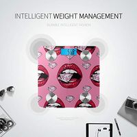 Bluetooth Body Scale Art Sexy Fashion Red Lips Kiss Weight Scale Kg Body Fat Composition Monitor Analyzer with Smartphone App for Body Management-396 Lbs