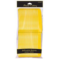 Amscan 4548.09 Plastic Premium Knives, 20 pieces, Yellow