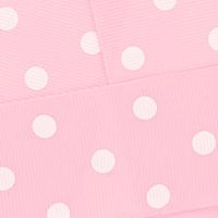1.5" Grosgrain Ribbon White Dots 117 Light Pink 25yd
