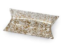 Pillow Box Elegant Scroll 12 Count - Gold Clear
