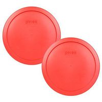 Pyrex 7402-PC Red Round Storage Replacement Lid Cover fits 6 & 7 Cup 7" Dia. Round (2-Pack)