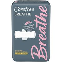 Carefree Breathe Ultra Thin Regular Pads with Wings, Irritation-Free Protection, 32 Count