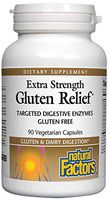 Natural Factors, Extra Strength Gluten Relief, Help Digest Gluten and Dairy, Enzyme Supplement, Vegan and Gluten Free, 90 Capsules (90 Servings)