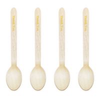 Dress My Cupcake DIY Natural Wood Candy Buffet Spoons 100-Pack Kit, Thank You, 3.75-Inch, Yellow