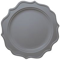 Posh Setting Festive Collection Medium Weight Plastic Silver Colored 10 inch Party Plates (12 Pack)