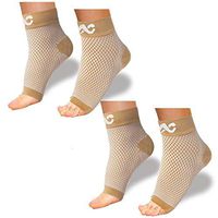 Compression Foot Sleeves for Men & Women - Best Plantar Fasciitis Socks for Plantar Fasciitis Pain Relief, Heel Pain, and Treatment for Everyday Use with Arch Support (2 Nude, Small)