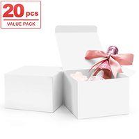 ValBox 20 Pack White Gift Boxes 5 x 5 x 3.5 Paper Gift Boxes with Lids for Gifts, Thanksgiving, Crafting, Cupcake, Cardboard Boxes, Easy Assemble Boxes