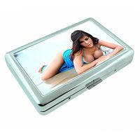 Argentina Pin Up Girls South America S15 Silver Cigarette Case Metal Wallet Id Holder 4" X 2.75" RFID Protection