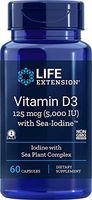 Life Extension Vitamin D3 5000 Iu with Sea-Iodine Capsules, 60 Count, Package may vary